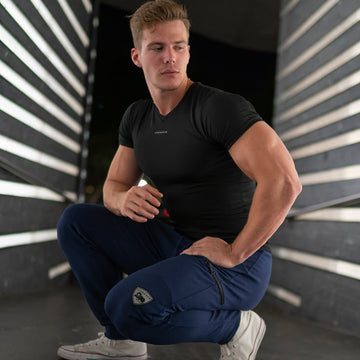 Mens Black Short Sleeve Compression Shirt